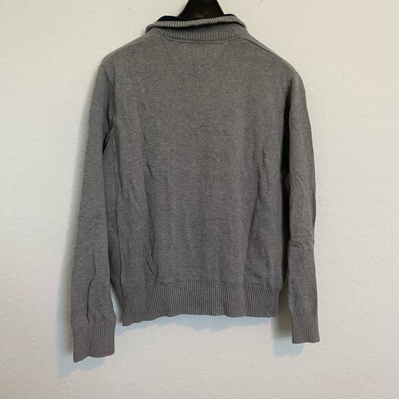 Tommy Hilfiger 1/4 Zip Pullover Sweater Gray Medium - Picture 2 of 5